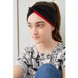 Siyah Kirmizi Cocuk Genc Bandana Sac Bandi Ekstra Yumusak Esnek Dogal 100 Pamuklu Penye