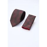 Siyah-Kırmızı Desenli 7 Cm Kravat 1090260123