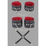Siyah Kırmızı Harness Fantezi Aksesuar Set