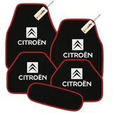Siyah Kırmızı Renk Citroen 5’Li Oto Halı Paspas Takımı Kaymaz, Dayanıklı, Kolay Temizlenebilir Araç İç Zemin Paspası