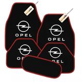 Siyah Kırmızı Renk Opel Logolu Oto Halı Paspas Seti 5’Li Kaymaz Tabanlı, Yıkanabilir, Dayanıklı Araç İçi Zemin Koruma Takımı