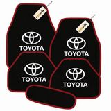 Siyah Kırmızı Renk Toyota İçin 5 Parça Oto Halı Paspas Seti Kaymaz, Kolay Temizlenir Ve Uzun Ömürlü