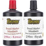 Siyah Kırmızı Yazı Tahta Kalem Mürekkebi 250ML 1 Adet Brons Tahta Kalemi Mürekkebi Kolay Silinebilir 250GR Okul Sınıf - Standart - 250 ml