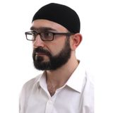 Siyah Kislik Capraz Desenli Dokuma Takke