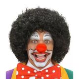 Siyah Kıvırcık Afro Peruk Kırmızı Sünger Burun Seti