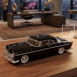 Siyah Klasik Amerikan Stil Araba Maketi 23 cm – Dekoratif Metal Model, Masa Üstü Obje Ofis Hediyesi