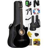 Siyah Klasik Gitar 4/4 Set (Çanta, Tuner, Askı, Capo, Pena) - Seçenek 1 - Ahşap
