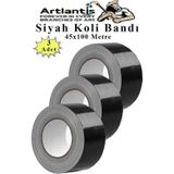 Siyah Koli Bantı 100 Metre 3 Adet 45Mm X 100 Metre Renkli Koli Bandı Extra Güçlü Formül Akrilik Koli Bandı