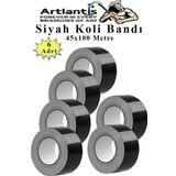 Siyah Koli Bantı 100 Metre 6 Adet 45mm x 100 Metre Renkli Koli Bandı Extra Güçlü Formül Akrilik Koli Bandı