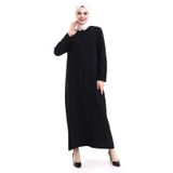 Siyah Kristal Tasli Gizli Fermuarli Tesettur Ferace