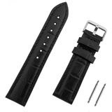 Siyah Kroko Hakiki Deri Saat Kordonu Kayış 22mm