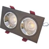 Siyah Krom Çiftli Sıva Altı Spot Cob Led Armatür GU10 5W Beyaz Işık