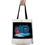 Siyah Kulplu Big Bad Wolf Doctor Who Tardis Yıkanabilir Okul Omuz Çanta