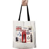 Siyah Kulplu English London Flag Best Of Sales Yıkanabilir Okul Omuz Çanta