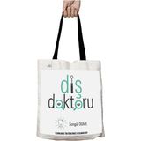 Siyah Kulplu Kişiye Özel Diş Doktoru Bytc Yıkanabilir Okul Omuz Çanta