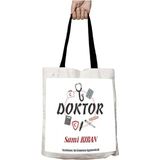 Siyah Kulplu Kişiye Özel Doktor Derece Yıkanabilir Okul Omuz Çanta