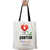 Siyah Kulplu Kişiye Özel En Tatlı Doktor Dizayn Yıkanabilir Okul Omuz Çanta