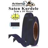 Siyah Kurdele Saten 2 Cm 10 Metre 2 Adet Saten Kurdela Parlak Hediye Ve Süsleme Şeridi Süs Paketleme Çiçek Saç El