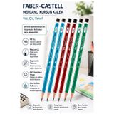 Siyah Kurşun Kalem Mercanlı 6 Adet Faber Castell Mercanlı Kurşun Tahta Kalem Hb Orta Dereceli Öğrenci Kalemi Okul