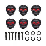 Siyah Kuru Kafa Gitar Akort Burgu Başlığı - Skull Tuner Knob (6'Lı Set)