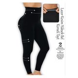 Siyah LAzer Kesim Yüksek BEl Toparlayıcı Korse Tayt, L/XL, FA3026-198IGP101704
