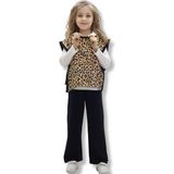 Siyah Leopar Desenli Kız Çocuk Alt Üst Takım (4-11 Yaş) - 000-Siyah - 6 - 7 Yaş