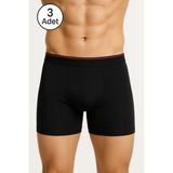 Siyah Likralı Erkek Boxer 3 Adet - 2XL