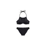 Siyah Makrome Içi Boş Kap Bikini Takım (40)
