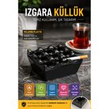 Siyah Melamin Izgara Küllük Kare Kül Tablası Isıya Dayanıklı Cafe Balkon Masa Küllüğü