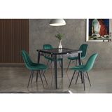 Siyah Mermer Açılır Kapanır Ahşap Ekonomik Katlanır Büyüyebilen Yemek Mutfak ve Balkon Masası - 80 x 130