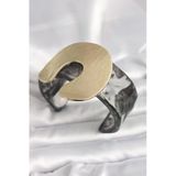 Siyah Mermer Desen Akrilik Plastik Gold Nal Model Plaka Vintage Kadın Bilezik Vice1395 4086