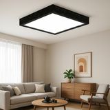 Siyah Mermer Desenli Enerji Tasarruflu LED Panel Avize 60*60 cm 6500K Beyazı Şık