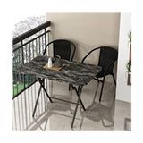 Siyah Mermer Desenli Katlanabilir Masa 60X90 cm - 60 x 90