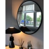 Siyah Metal Çerçeveli 70 Cm Yuvarlak Ayna
