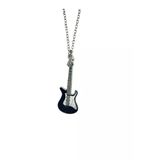 Siyah - Metal Gitar Kolye – 60 Cm Zincir – Rock / Metal Aksesuar