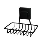 Siyah - Metal Katı Sabunluk Kare Güçlü Yapışkanlı 11X12.5X11 cm