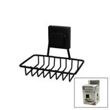 Siyah - Metal Katı Sabunluk Kare Güçlü Yapışkanlı 11X12.5x11cm Bx40