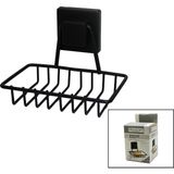 Sıyah - Metal Katı Sabunluk Kare Guclu Yapıskanlı 11X12.5x11cm