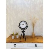 Siyah Metal Mini Tripod Farsça Masa Saati 45×26 Cm
