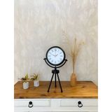 Siyah Metal Mini Tripod Roma Rakamlı Masa Saati 45×26 Cm
