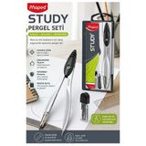 Siyah Metal Pergel 1 Adet Maped 119450 Pergel Seti Teknik Çizim Matematik Geometri Pergel Yedek Uçlu