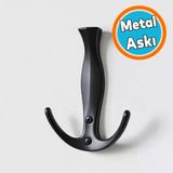 Siyah Metal Portmanto Askı Duvar Askısı Modern Askılık Ceket Mont Anahtar Askısı