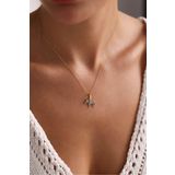 Siyah Mineli Zebra Kilitli Charm Kolye Ucu