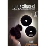 Siyah Mini Saç Topuz Süngeri 2 Adet 6 Cm Çap 2.5 Cm Kalınlık 721884