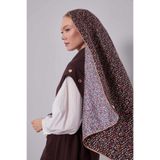 Siyah Mini Yazı Detay Twill İpek Eşarp