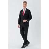 Siyah Mono Yaka 6 Drop Comfort Fit Tam Astar Esnek Takım Elbise 1001240010
