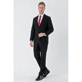Siyah Mono Yaka 6 Drop Comfort Fit Tam Astar Esnek Takım Elbise 1001245010