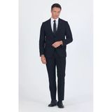 Siyah Mono Yaka 6 Drop Comfort Fit Tam Astar Esnek Takım Elbise 1001250010