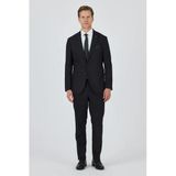 Siyah Mono Yaka 6 Drop Comfort Fit Tam Astar Esnek Takım Elbise 1001250163