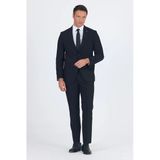 Siyah Mono Yaka 6 Drop Comfort Fit Tam Astar Esnek Takım Elbise 1001260010
